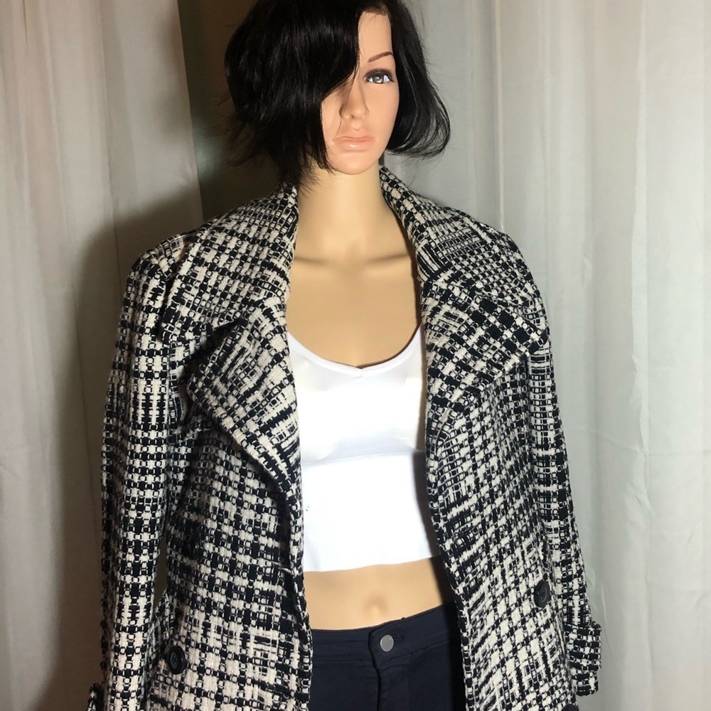 Wool Houndstooth Belted Coat
